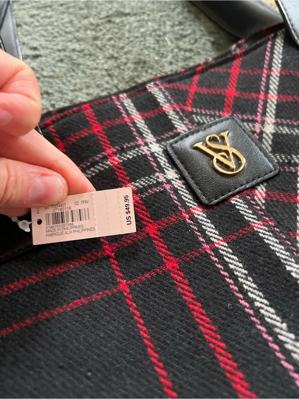 Victoria's Secret Large Plaid Tote
